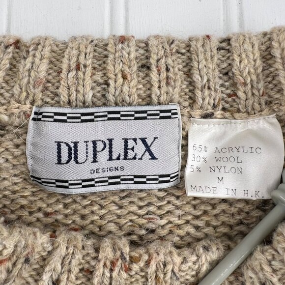 Vintage Duplex Designs Sweater M Acrylic Wool Blend Geometric Pattern - Picture 3 of 7